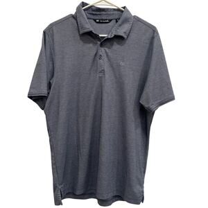 Travis Mathew Mens Medium Gray Pima Cotton Poly Golf Polo Shirt Outdoor Casual